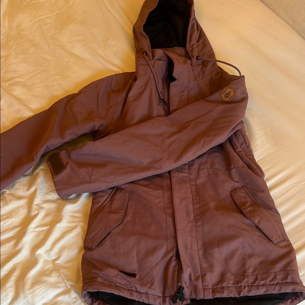 Volcom purple/brown Ski Snow Jacket Weather-Resistant Hooded